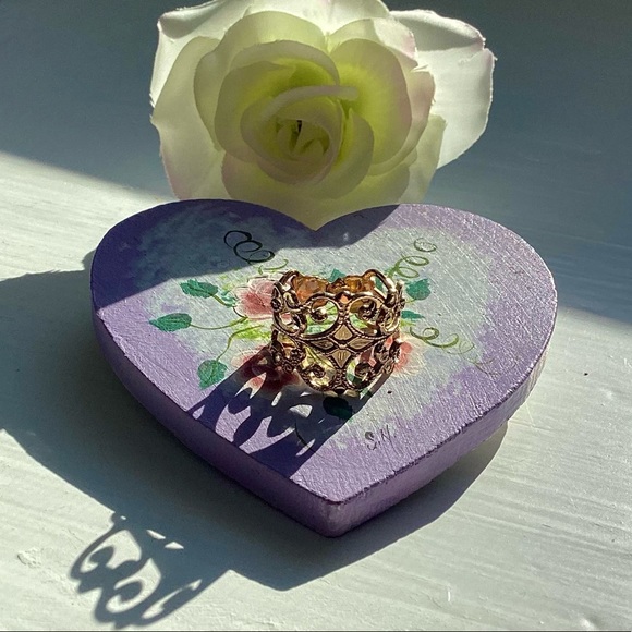 Vintage Park Lane 1960’s Gold Regency Filagree Ring With Original Box Size 6 - Picture 4 of 10